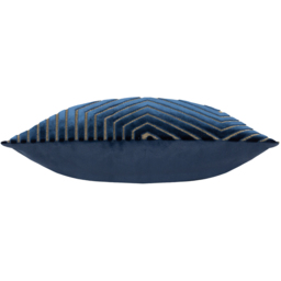 Evoke Cut Velvet Cushion - Navy / 55cm / Feather - thumbnail 3