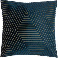 Evoke Cut Velvet Cushion - Navy / 55cm / Feather