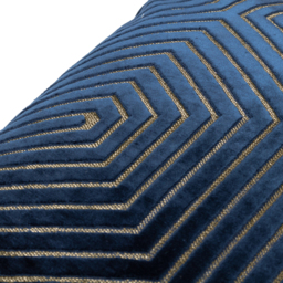 Evoke Cut Velvet Cushion - Navy / 55cm / Feather - thumbnail 4