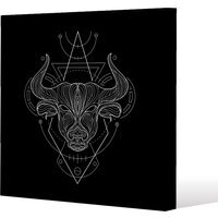Zodiac Taurus Geometric Gallery Canvas - Black / 101cm