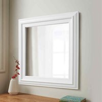 White Wall Mirror Square Frame Dorset Country Style - White