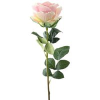 Single Stem Silk Garden Rose - H35cm - Soft Pink - thumbnail 1
