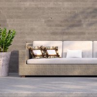 Rustic Egyptian Wooden Frame Outdoor Cushion - Brown / 60cm - thumbnail 1
