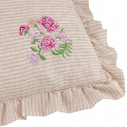 Martha Embroidered Ruffle Cushion Cover - Pink - thumbnail 3