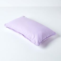 Homescapes Cotton Plain Cushion Cover - Mauve / 50cm - thumbnail 2