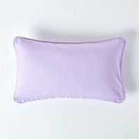 Homescapes Cotton Plain Cushion Cover - Mauve / 50cm