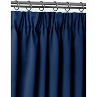 Woven Thermal Blackout Pencil Pleat Door Curtain - Navy / 168cm - image 1