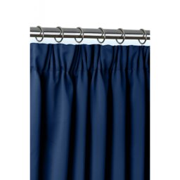 Woven Thermal Blackout Pencil Pleat Door Curtain - Navy / 168cm - thumbnail 3