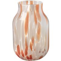 Glass Confetti Flower Vase - Red