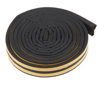 Foam Seal Tape Weatherproof Door and Window Strip E-Type - Black / 200cm