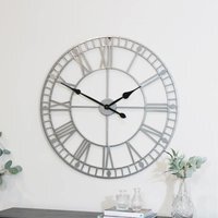 Extra Large Skeleton Wall Clock 80cm x 80cm - Silver