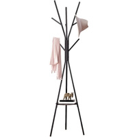 Industrial Coat Rack Stand With 9 Hooks - Rustic Brown - thumbnail 1