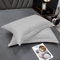 Egyptian Cotton 400 Thread Count Oxford Pillowcase Set - Silver / 2 - image 1