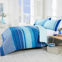 Havana Geometric Polycotton Duvet Set With Pillowcase - Teal