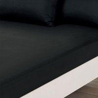 Plain Fitted Bed Sheet - Black / Polyester / Single