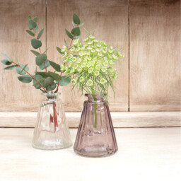 Pyramid Glass Bottle Bud Vase 10cm - Clear - thumbnail 3