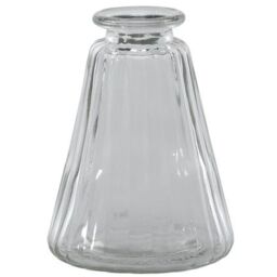 Pyramid Glass Bottle Bud Vase 10cm - Clear - thumbnail 2