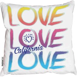 Love california Outdoor Cushion - Blue / 60cm - thumbnail 2