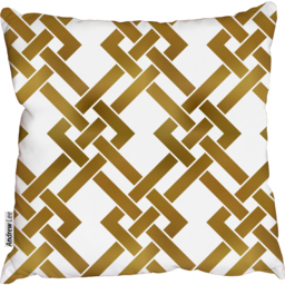 Golden twisted strips Outdoor Cushion - Yellow / 60cm - thumbnail 2