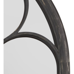 MirrorOutlet Chapel Arch Large Black Outdoor Garden Mirror 150 x 81cm - Black - thumbnail 2