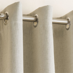 Pair of Vogue Cream Eyelet Thermal Dimout Curtains - Cream / 168cm / 137cm - thumbnail 4