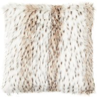Bosie Lamina Animal Print Square Fur Cushion - White