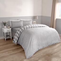 Gingham Duvet Cover Set - Grey / King - thumbnail 5