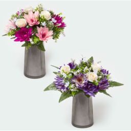 Rose  Lotus Flower Bouquet, Pink  Purple Set of 2 - Pink and purple - thumbnail 5