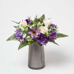 Rose  Lotus Flower Bouquet, Pink  Purple Set of 2 - Pink and purple - thumbnail 3