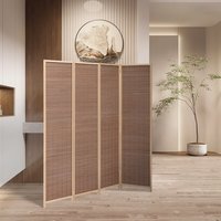 Woven Folding Room Divider - Brown / 200cm - image 1