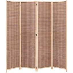 Woven Folding Room Divider - Brown / 200cm - thumbnail 2