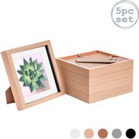 "3D Box Photo Frame - 8 x 8"" with 6 x 6"" Mount - Pack of 5 - Light Wood" - thumbnail 1