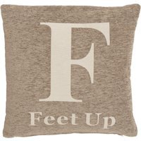 Natural 'Feet Up' Words Cushion - Natural