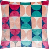 Bardot Cut Velvet Cushion - Magenta-Blue