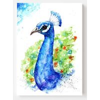 PEACOCK Canvas - Blue / 18 x 12 in