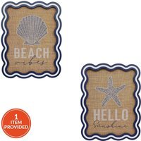 Wooden Hessian Beach Sign