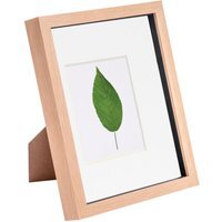 "3D Box Photo Frame - 8x10"" with 4 x 6"" Mount - Light Wood"