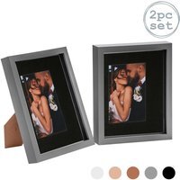 "3D Box Photo Frame - 8 x 10"" with 4x6"" Mount - Pack of 2 - Grey/Black"