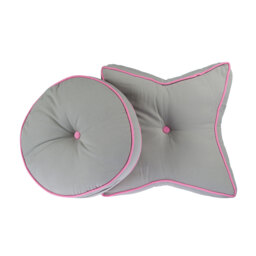 Star Floor Cushion - Grey/Pink - thumbnail 4
