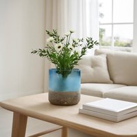 Viso Large Silver Face Round Vase - Glass 100%
