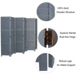 Elegant Solid Wood Room Divider - Grey / 120cm / 9kg - thumbnail 5