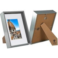 "3D Deep Box Photo Frame with A5 Mount - A4 (8"" x 12"") - Pack of 2 - Grey/White" - image 1