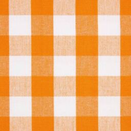 Cotton Block Check Gingham Eyelet Curtain Pair - Orange / 137cm / 228cm - thumbnail 3