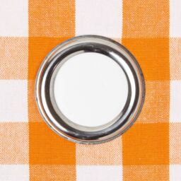 Cotton Block Check Gingham Eyelet Curtain Pair - Orange / 137cm / 228cm - thumbnail 2