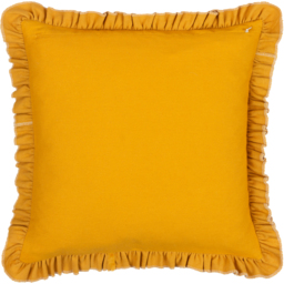 Daisy Frill Embroidered Velvet Cushion - Gold / Polyester - thumbnail 5