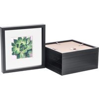 "3D Box Photo Frame - 10x10"" with 6x6"" Mount - Pack of 5 - Black" - image 1