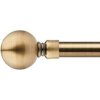 16-19mm Sphere Extendable Eyelet Metal Curtain Pole Set - Antique Brass / 120cm