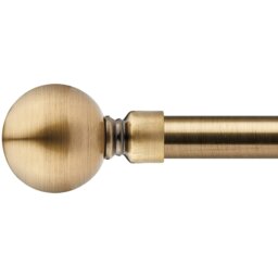 16-19mm Sphere Extendable Eyelet Metal Curtain Pole Set - Antique Brass / 120cm - thumbnail 2