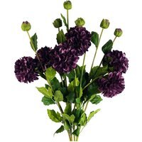 Pack of 6 Purple Dahlia PomPom Stems - Purple