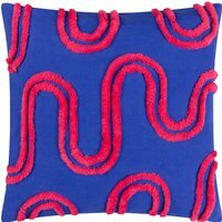 Archie Tufted Cushion - Cobalt/Pink / Polyester - thumbnail 1